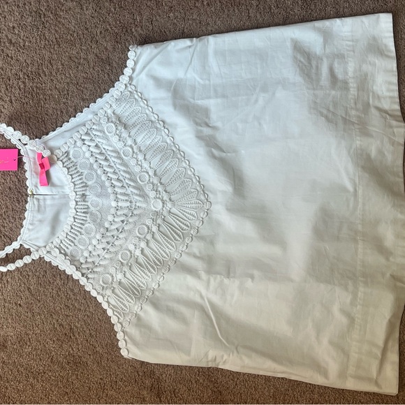 Lilly Pulitzer White NWT Britt Halter Tank Top size 10 - Picture 2 of 9